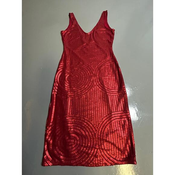 Seasalt, body cone sequins, red sleeveless evening dress valentine holiday Sz S - Picture 12 of 14
